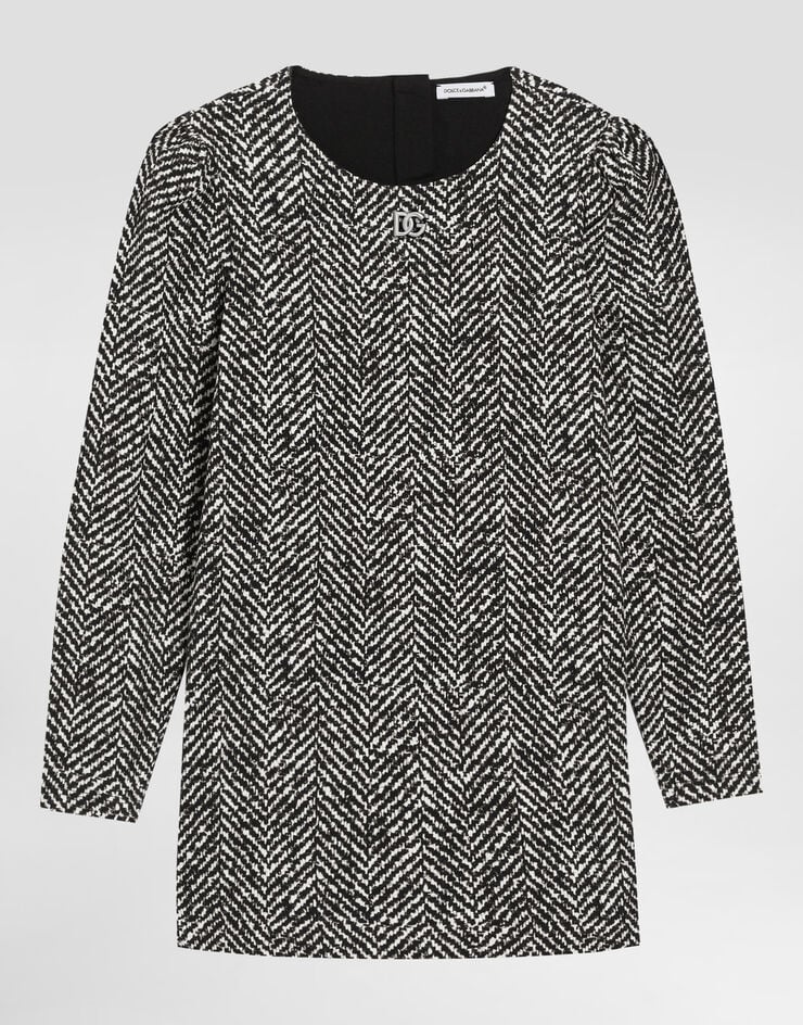 Dolce & Gabbana Interlock dress with chevron print Multicolor L5JDALFSGDZ