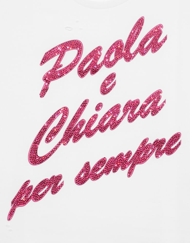 Dolce&Gabbana تانك توب "Paola e Chiara per sempre" أبيض I8AOIMG7LD7