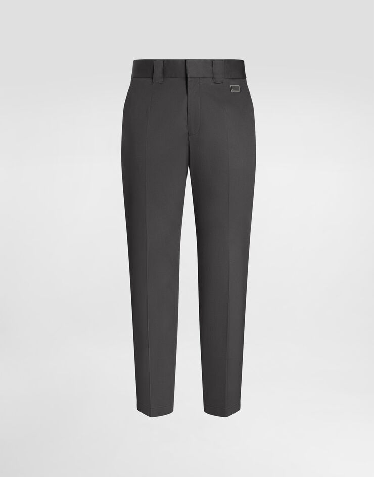 Dolce & Gabbana Pantalone sartoriale in cotone Grigio GP0K3TFUFL3
