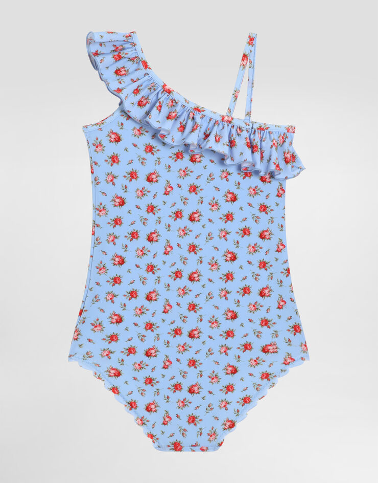 Dolce & Gabbana Small rose-print one-piece swimsuit Multicolor L5J873ON0D8