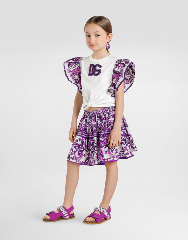 Dolce & Gabbana 马约利卡印花府绸短袖 T 恤 Multicolor L5JTNSFI5JO