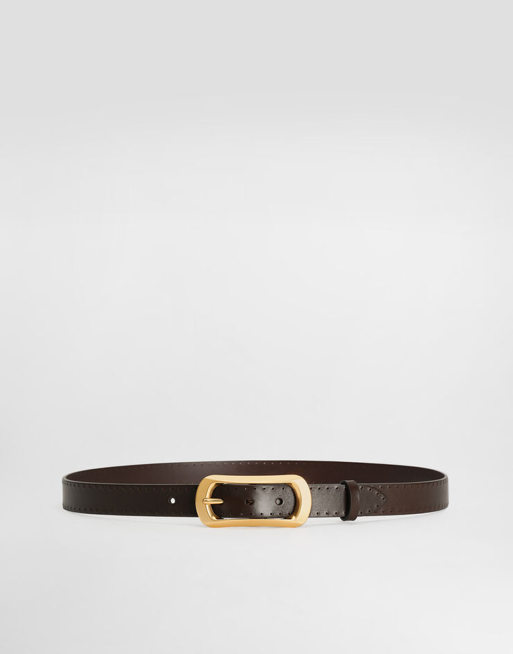 Dolce & Gabbana Tempesta calfskin belt Brown BC4979A0161