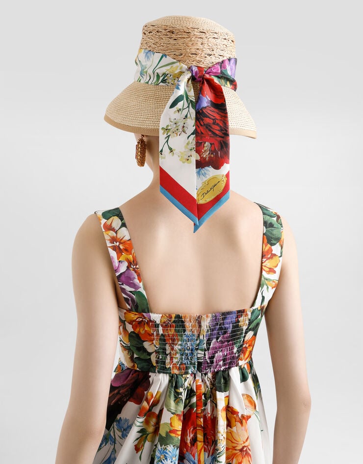 Dolce & Gabbana Kleid aus Popeline mit Bouquet-Print Drucken F6TZXTHS5TR