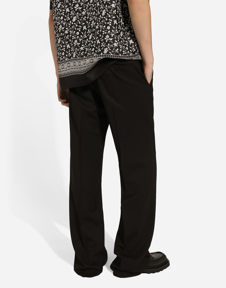 Dolce & Gabbana Two-way stretch twill straight-leg pants Black GYZMHTGH727