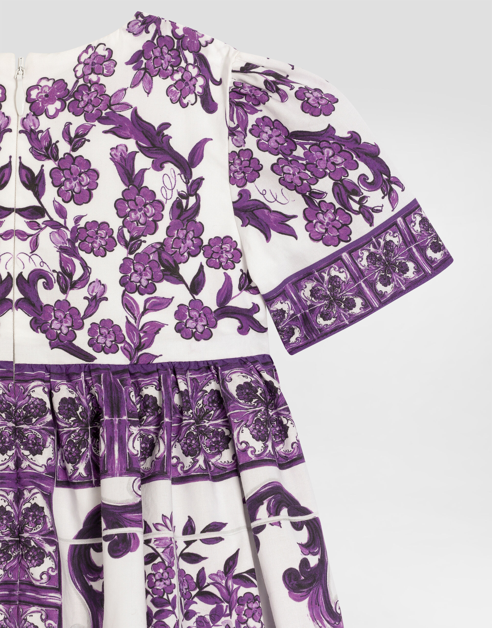 Majolica-print cotton poplin dress in Multicolor for Girls