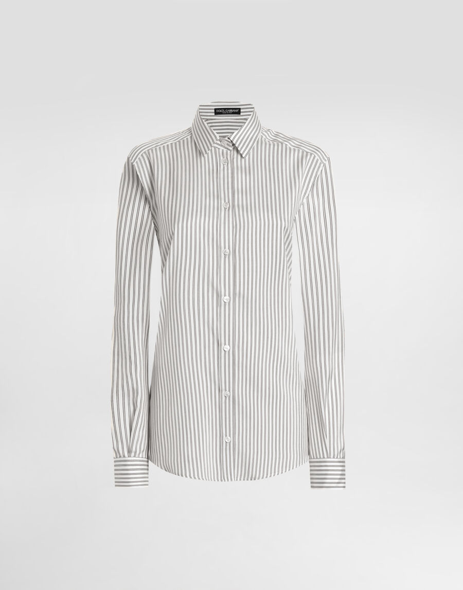Silk shirt with striped print