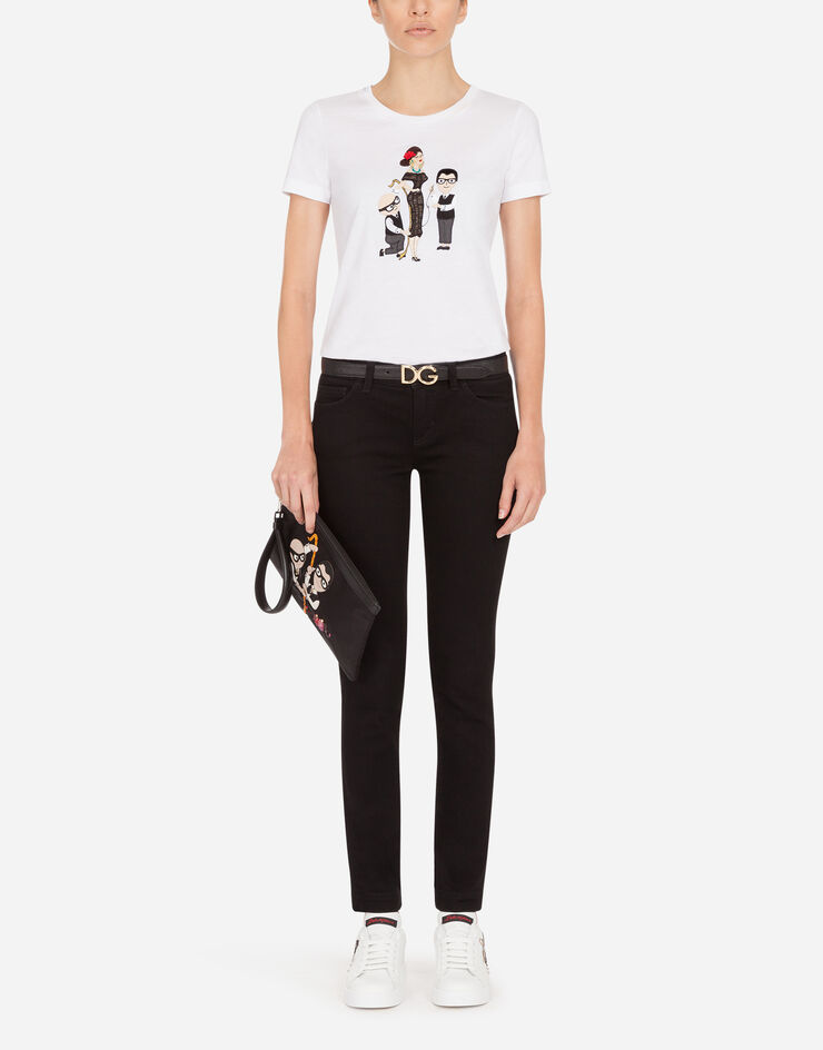 Dolce & Gabbana Jersey t-shirt with DG Family print WEIß F8L99ZG7WAT