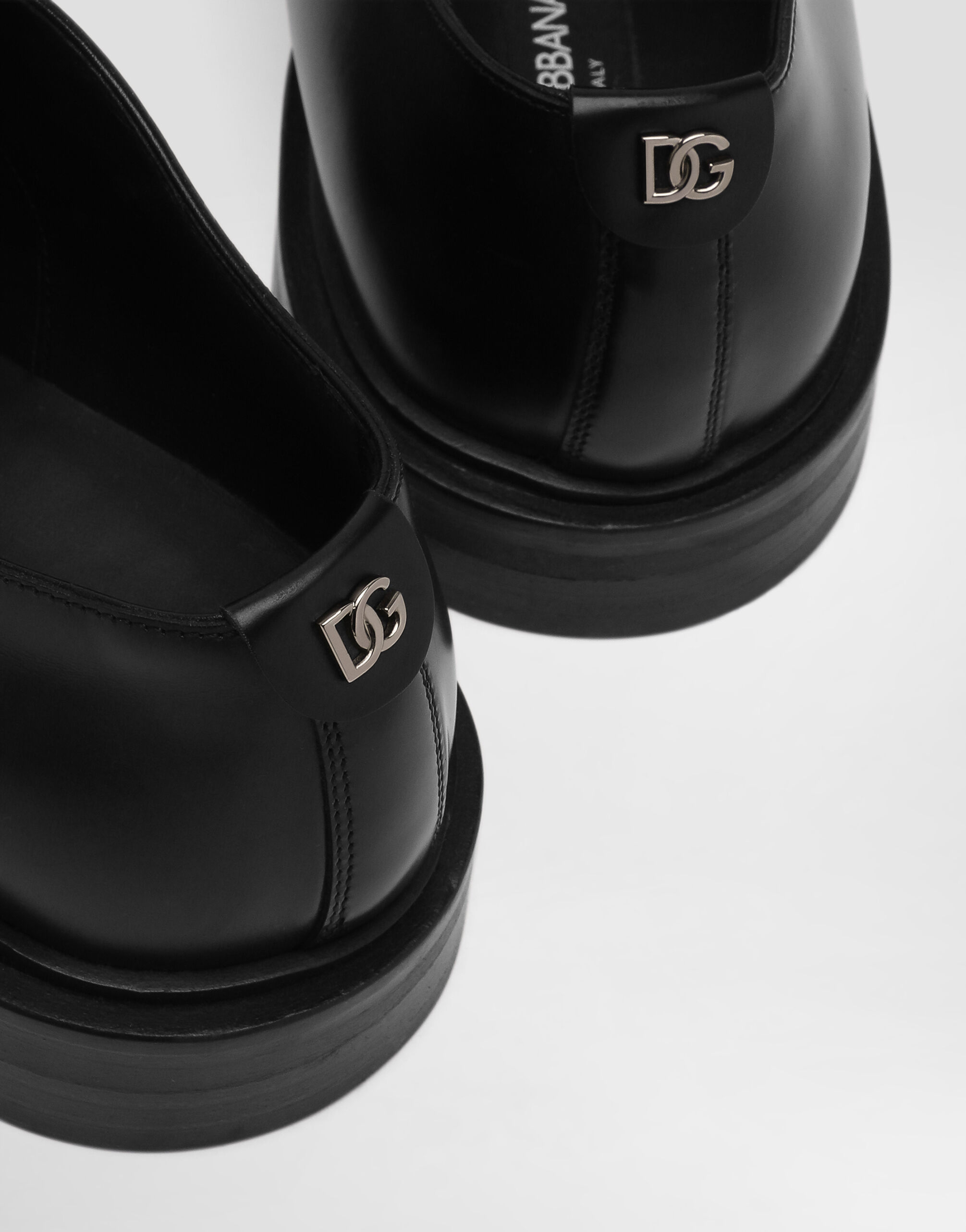 Brushed calfskin Derby shoes in Black for Men | Dolce&Gabbana® US
