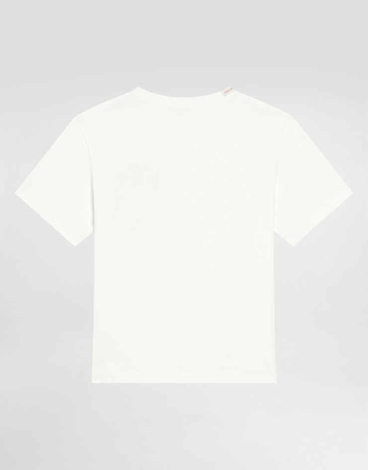 Dolce & Gabbana Jersey T-shirt with front pocket White L4JTIEG7N8S