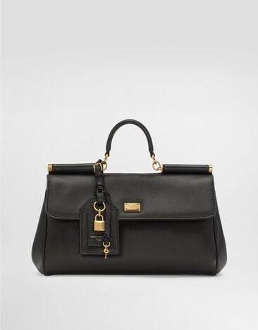 Dolce & Gabbana My Sicily handbag in plongé calfskin Black BB7782B7321