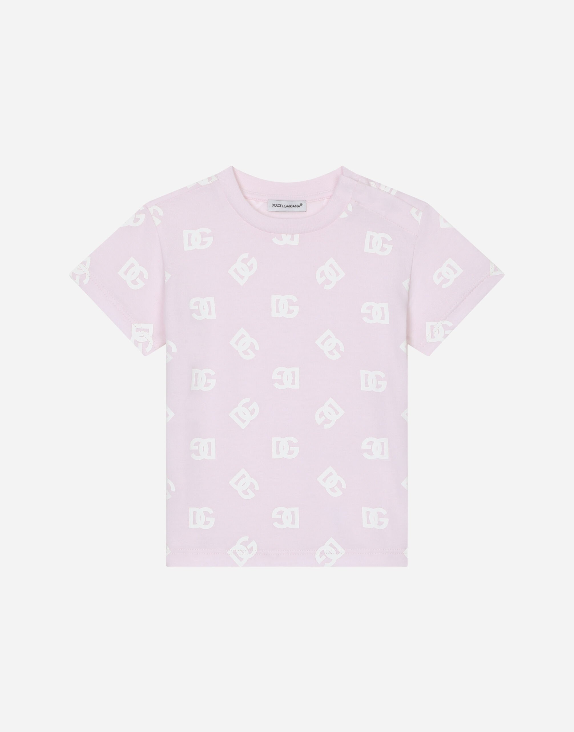 Dolce & Gabbana Camiseta de punto con estampado integral del logotipo DG Blanco L2JTKIG7G4N