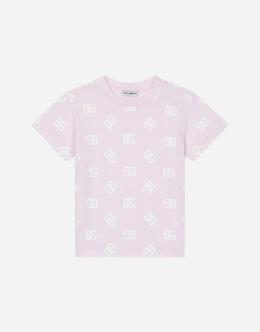 Dolce & Gabbana Jersey T-shirt with all-over DG logo print White L1JTIMG7O7E