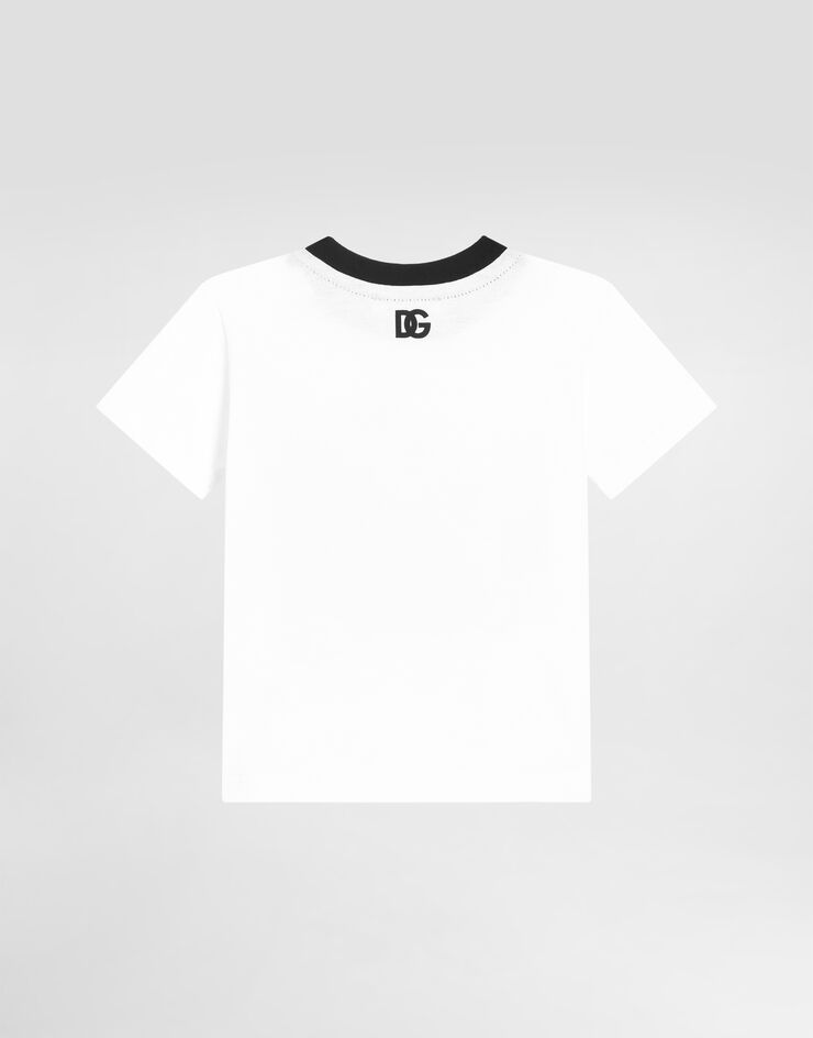 Dolce & Gabbana Jersey T-shirt with Dolce&Gabbana logo White L1JT7WG7O6J