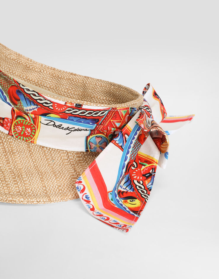 Dolce & Gabbana Carretto-print raffia hat Multicolor LB5H79G7P5Q
