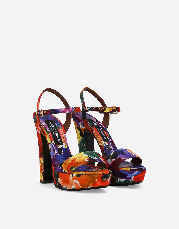 Brocade platform sandals in Multicolor for Women | Dolce&Gabbana® US