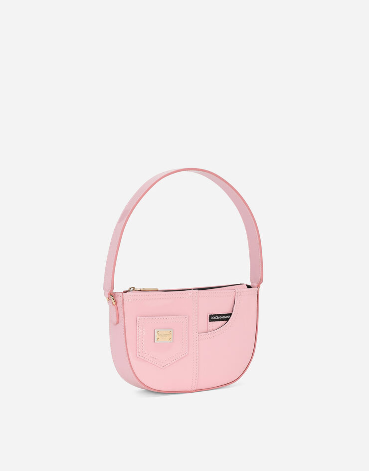 Dolce & Gabbana Sac d’épaule DG Girlie en cuir verni Rose EB0242A1471