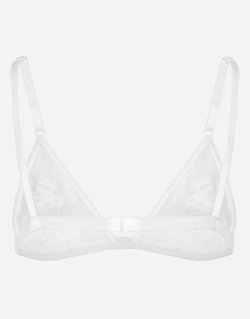 Dolce & Gabbana Lace and tulle soft-cup triangle bra White O1G24TONQ79