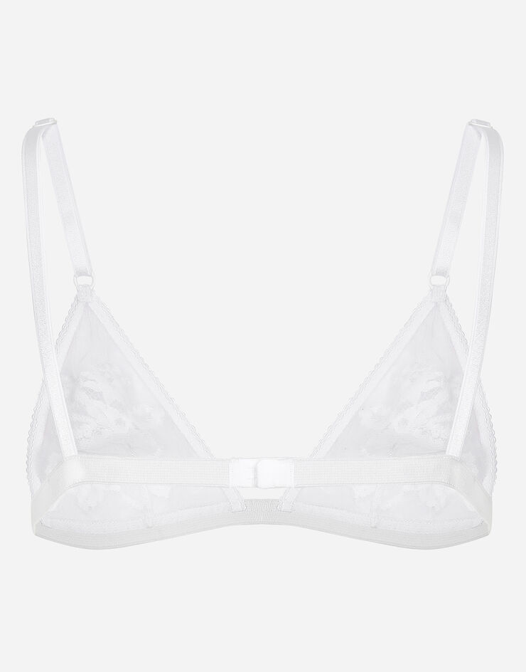 Dolce & Gabbana Lace and tulle soft-cup triangle bra White O1G24TONQ79