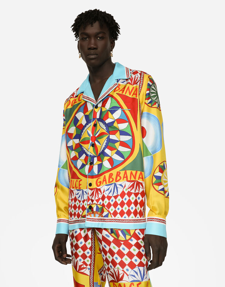 Dolce&Gabbana Camicia twill seta stampa carretto Stampa G5IF1THI1KW