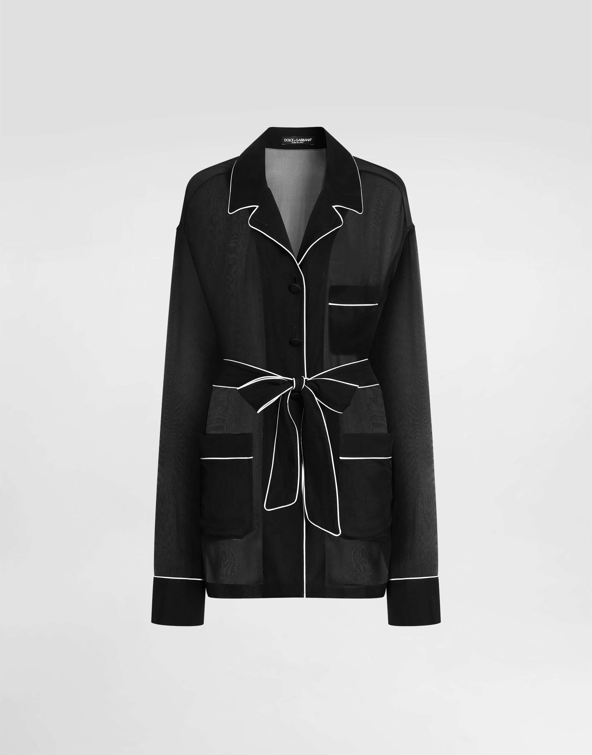 Chiffon vanity shirt in Black for Women | Dolce&Gabbana®