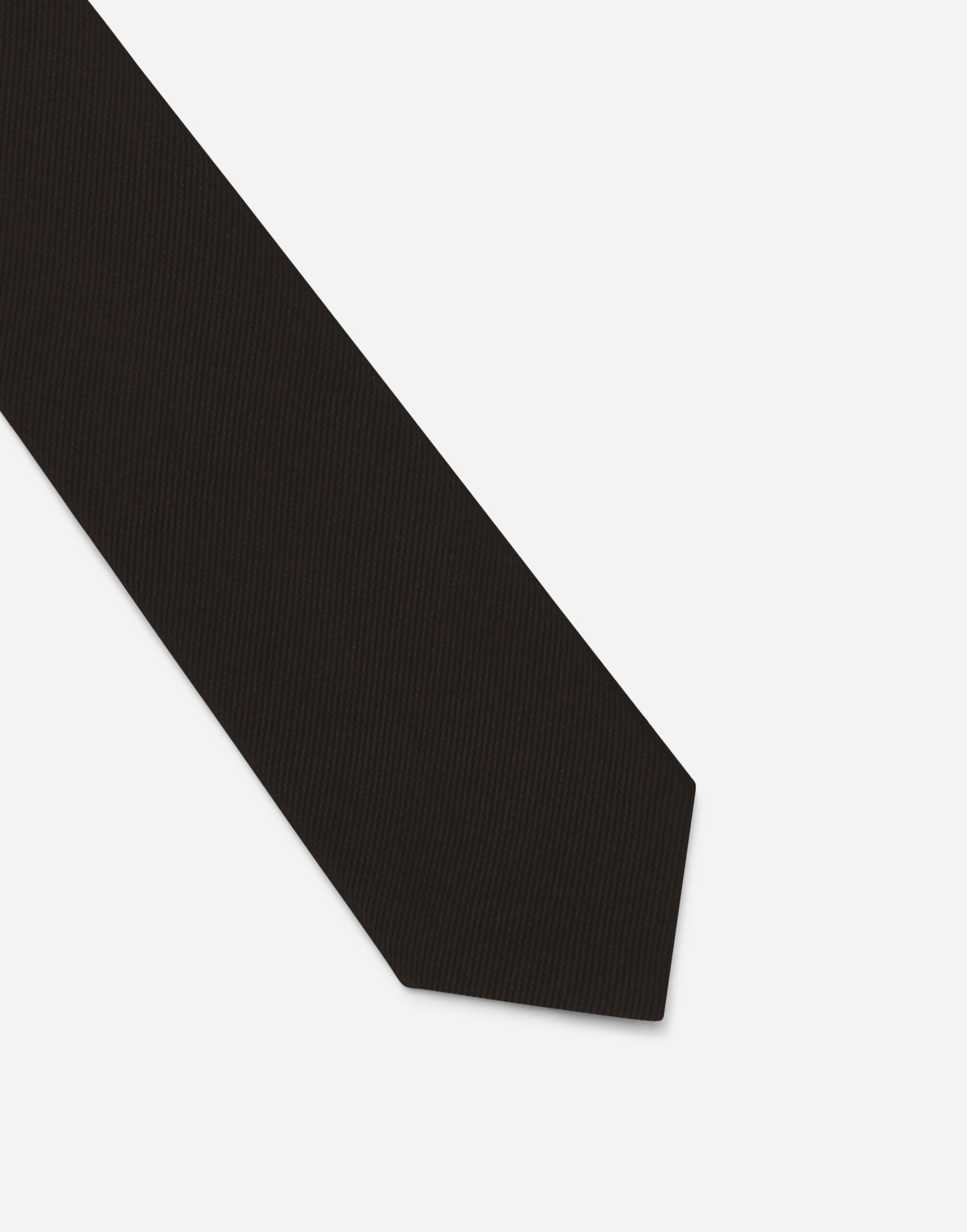 【極美品】DOLCE&GABBANA ALL BLACK SILK TIE Silk tie in Brown for Men | Dolce&Gabbana® US