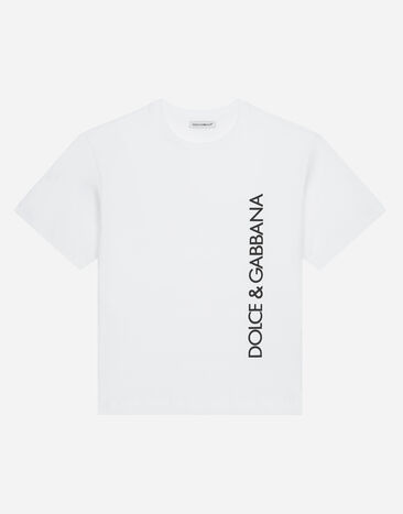 DolceGabbanaSpa Camiseta de manga corta en punto con estampado del logotipo Blanco L4JTEYG7K0M