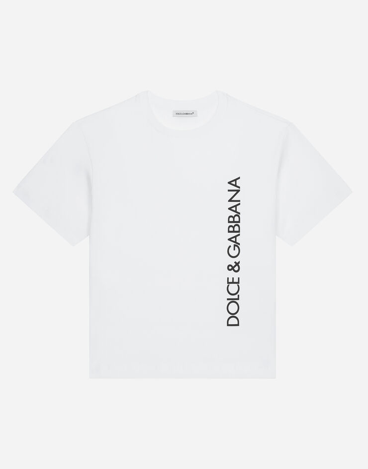 DolceGabbanaSpa Short-sleeved logo-print jersey T-shirt White L4JTEYG7K0M
