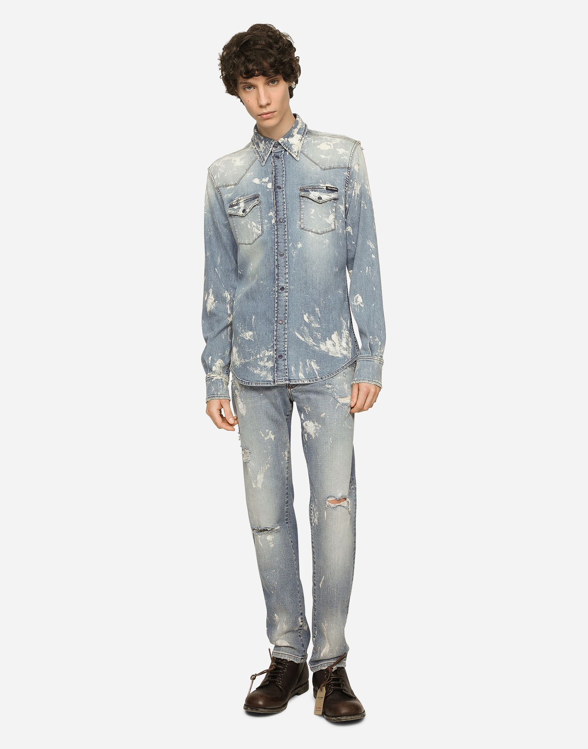 Dolce gabbana deals denim shirt