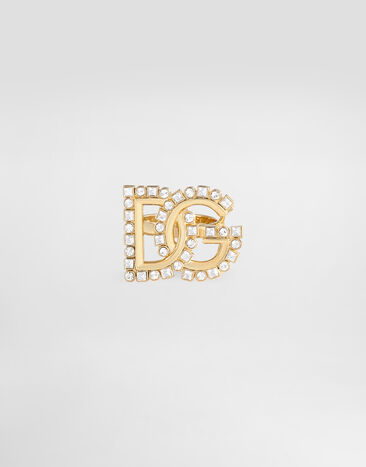Dolce & Gabbana خاتم بشعار DG بتفاصيل بحجر الراين ذهبي WRR2L1W1111
