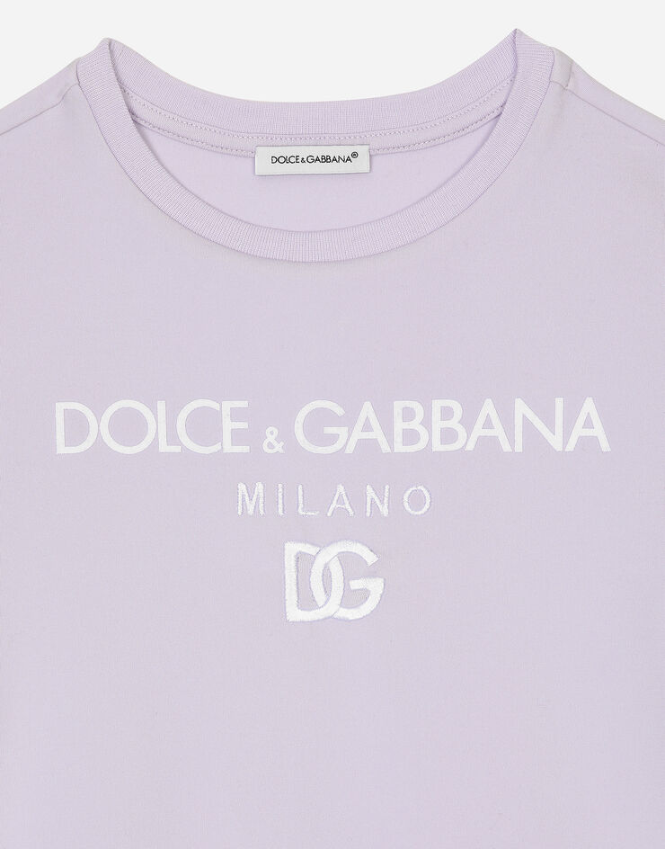 Dolce & Gabbana Jersey dress with Dolce&Gabbana logo Lilac L5JD9EG7NYT