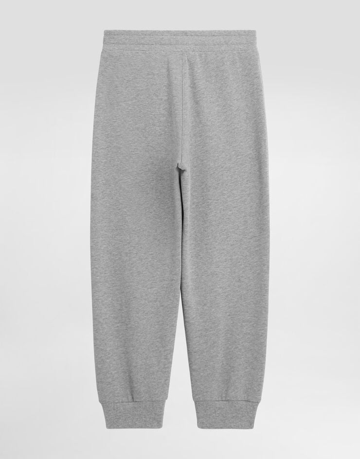 Dolce & Gabbana Oversized fleece trousers with DG embroidery Grey L5JPG2G7PDU