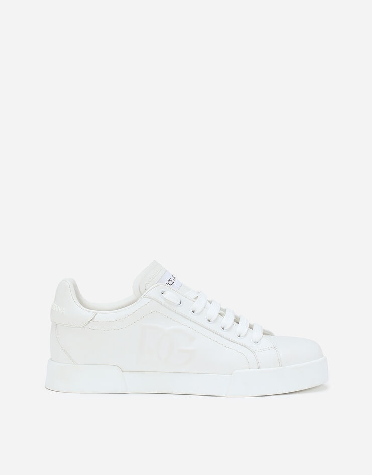 Dolce & Gabbana Calfskin Portofino sneakers with DG logo White CK1545AG084