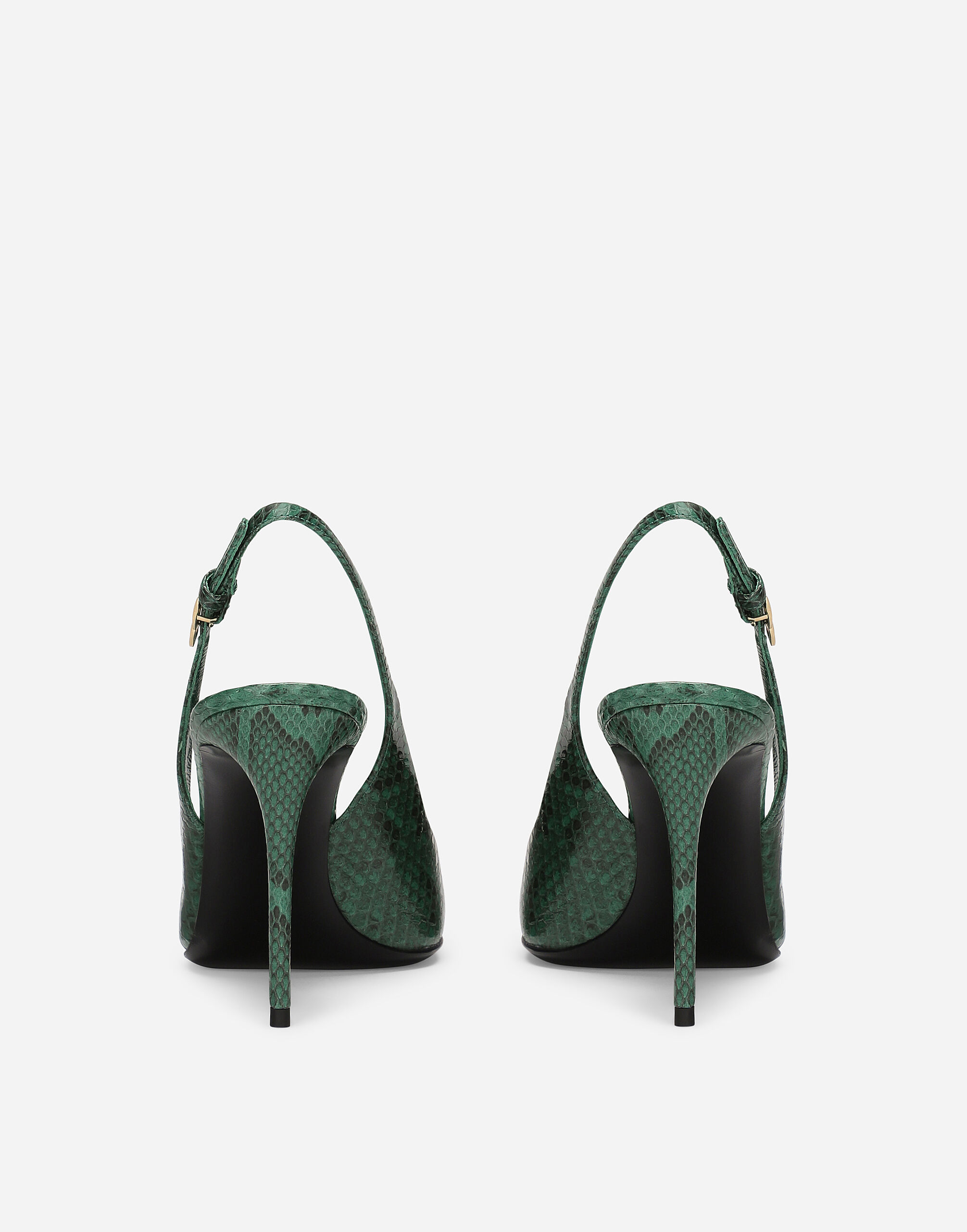 Python skin slingbacks in Green for Women | Dolce&Gabbana® Python skin slingbacks in Green for Women | Dolce&Gabbana®