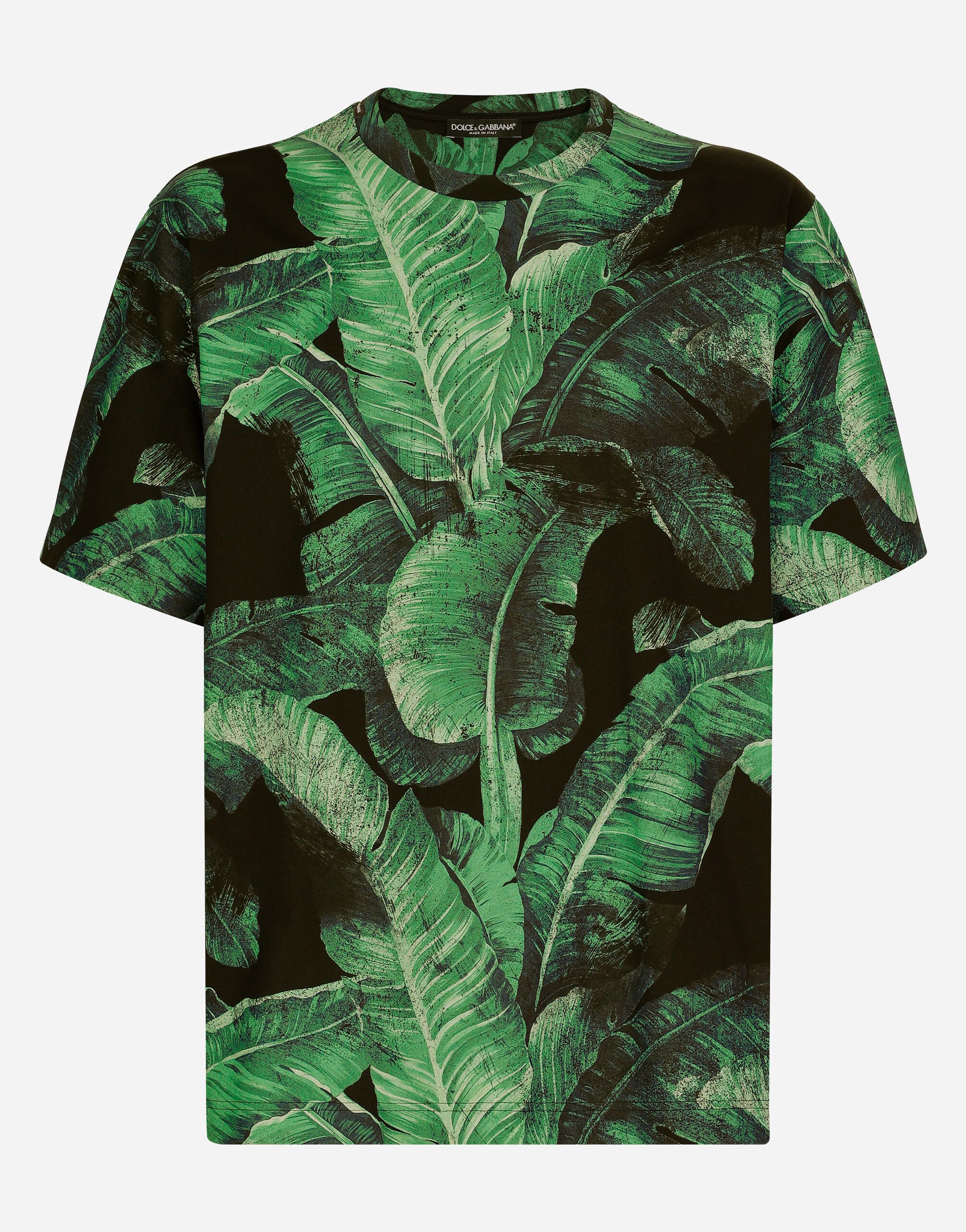 Dolce & Gabbana Short-sleeved banana-tree-print T-shirt Multicolor G8PN9TG7NPZ