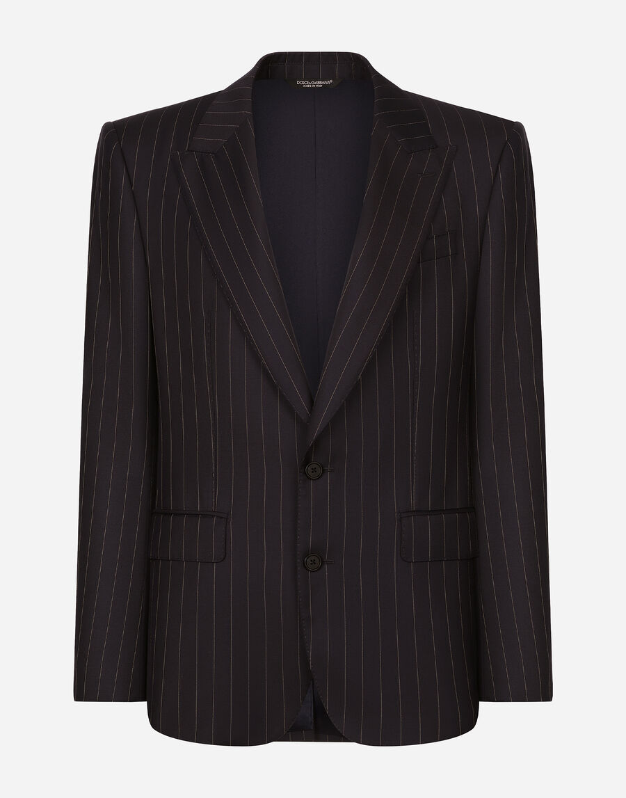 Single-breasted pinstripe wool Sicilia-fit jacket