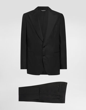 Dolce & Gabbana Deconstructed single-breasted silk suit Black G2QS7TFU4MC
