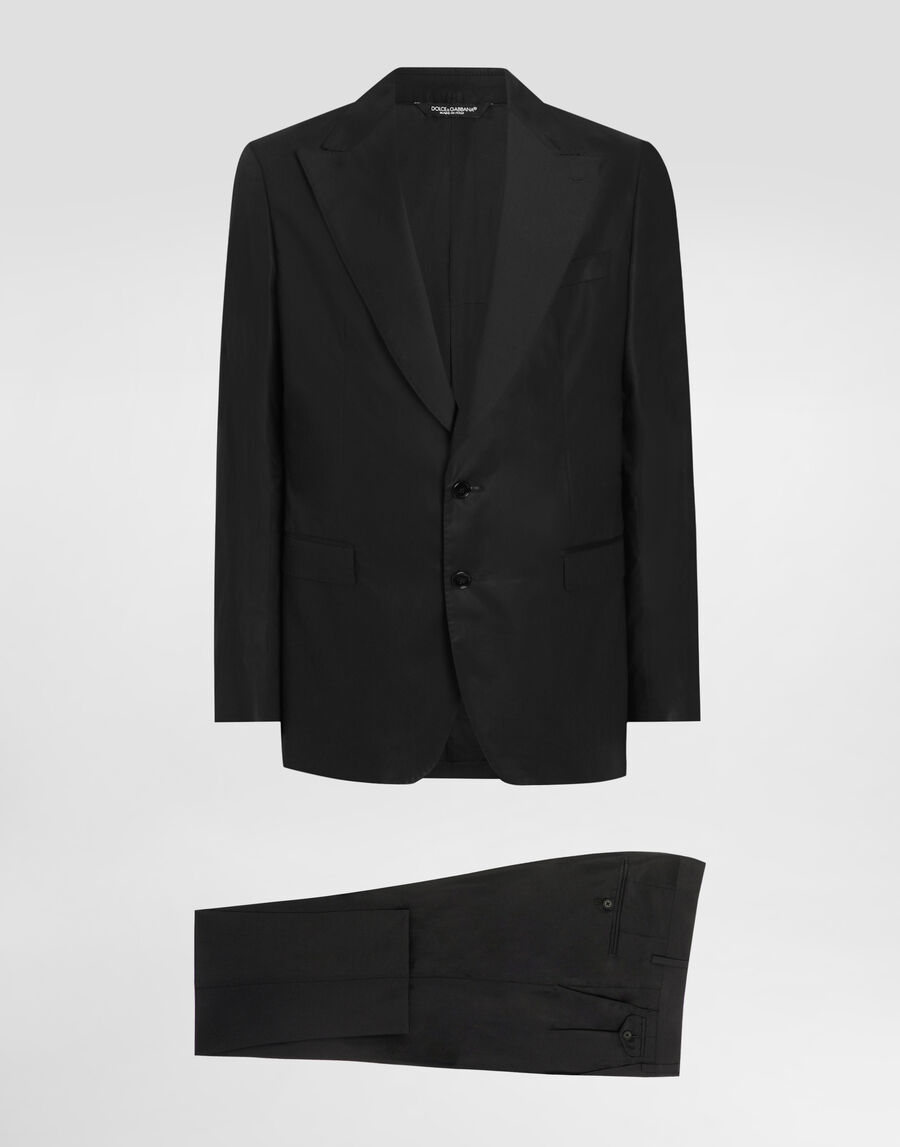 Deconstructed single-breasted silk suit