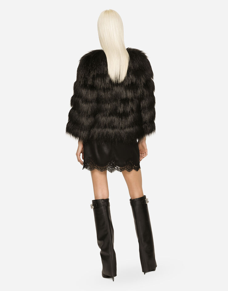 Dolce & Gabbana Chaqueta de pelo sintético Negro F26S6FFUST8