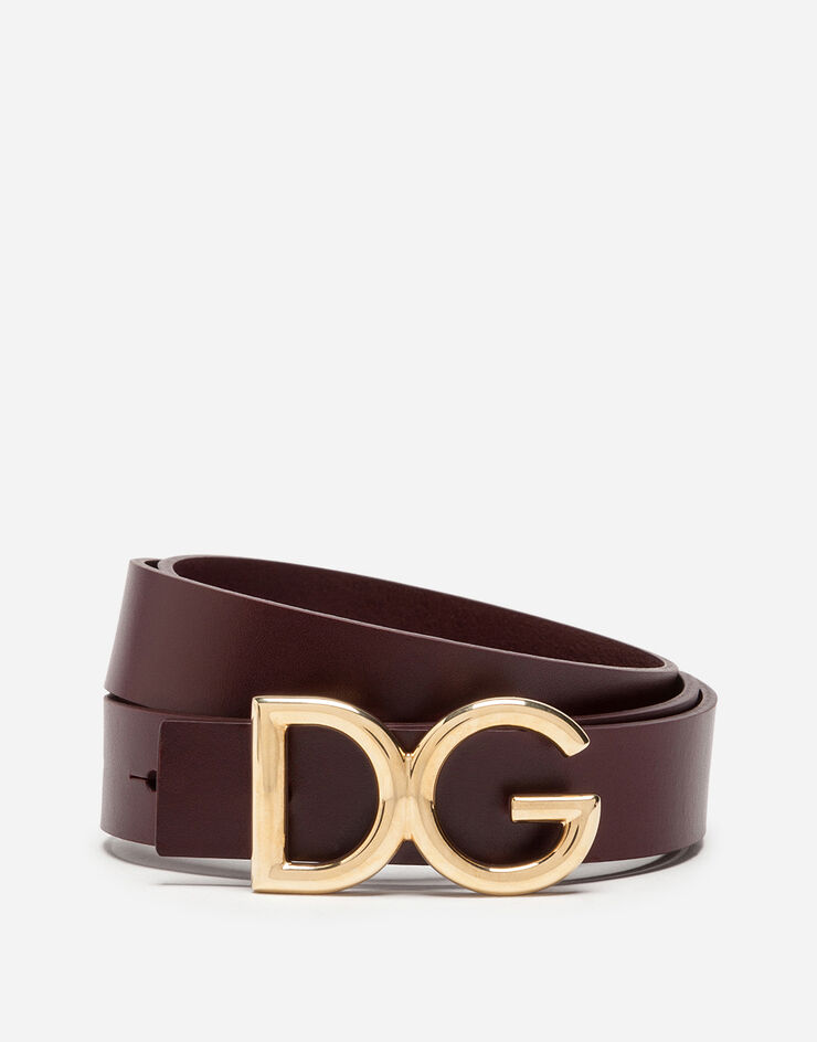 Dolce & Gabbana Ceinture en cuir dauphine Bordeaux BC4250AC493