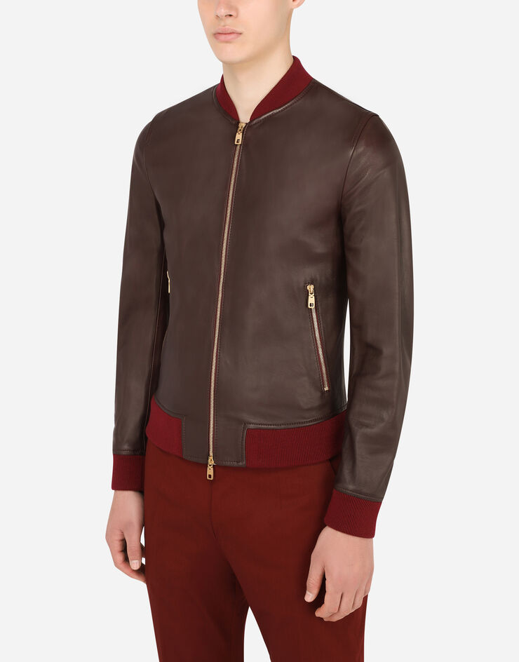 Dolce & Gabbana Leather jacket BORDEAUX G9LZ7LHULAW