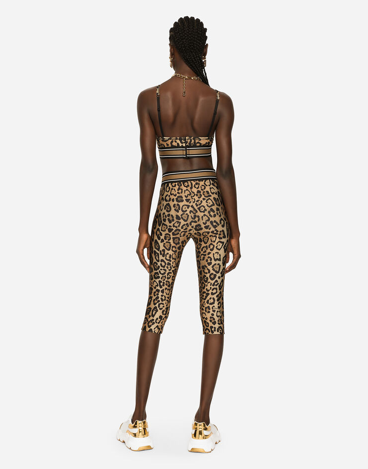 Dolce & Gabbana Leopard-print spandex/jersey cycling shorts Multicolor I3ABMWG7BPT