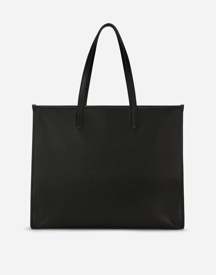 Dolce & Gabbana Shopper aus Kalbsleder mit Relieflogo Schwarz BM2219AG218