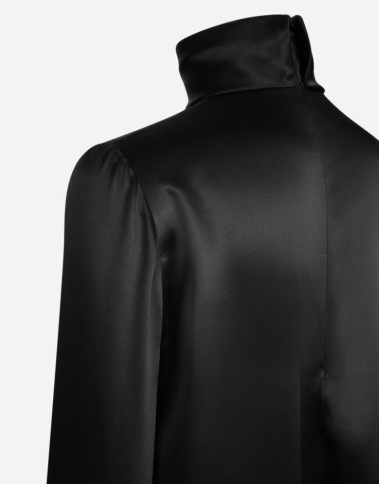 Dolce & Gabbana Blusa en raso de seda Negro F7AI0TFU1AU