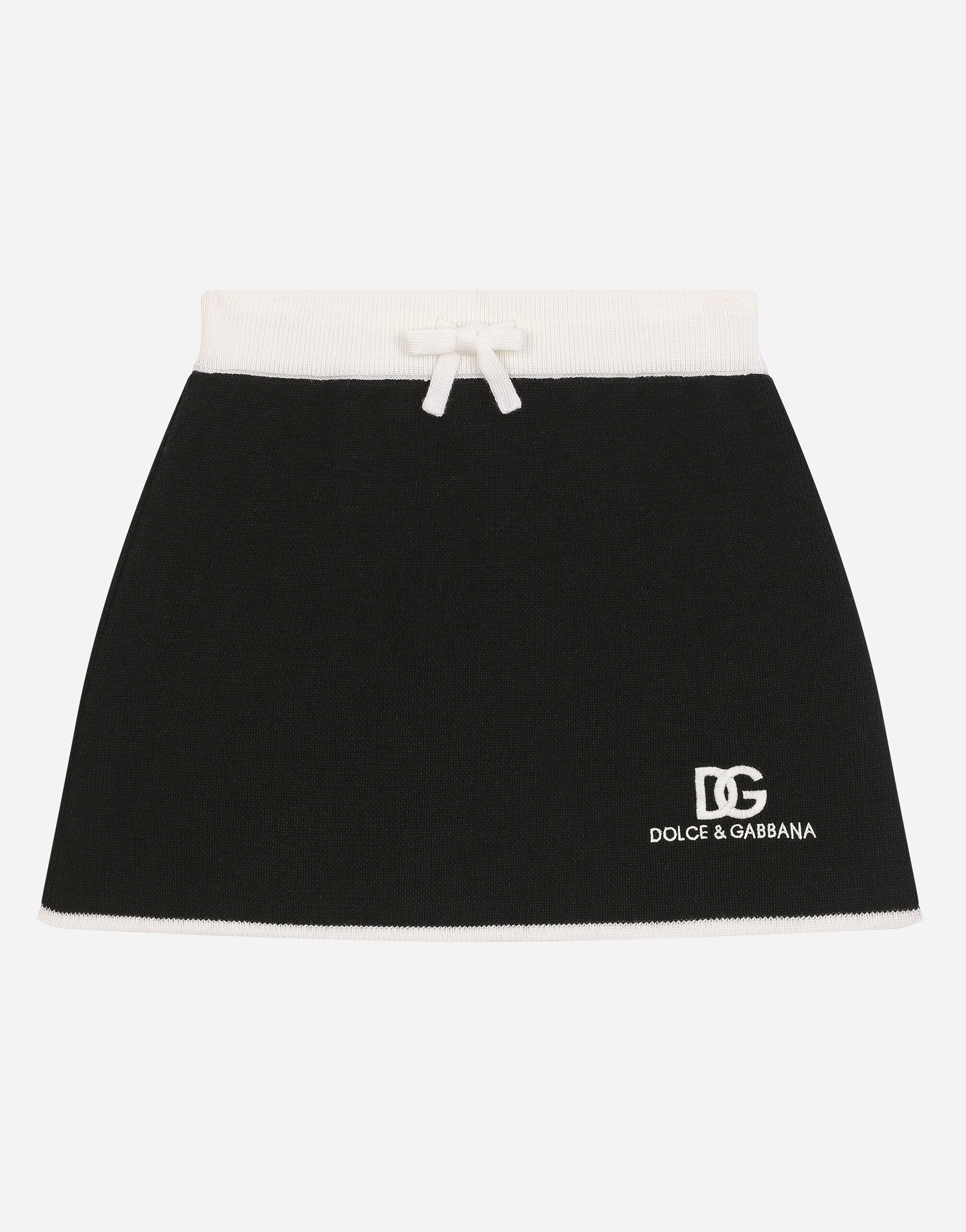 Short knit skirt with DG logo in Negro for Girls