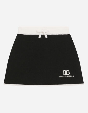 Dolce & Gabbana Короткая юбка из трикотажа с логотипом DG розовый EB0248A1471
