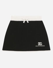Dolce & Gabbana Short knit skirt with DG logo Pink D11229A1328