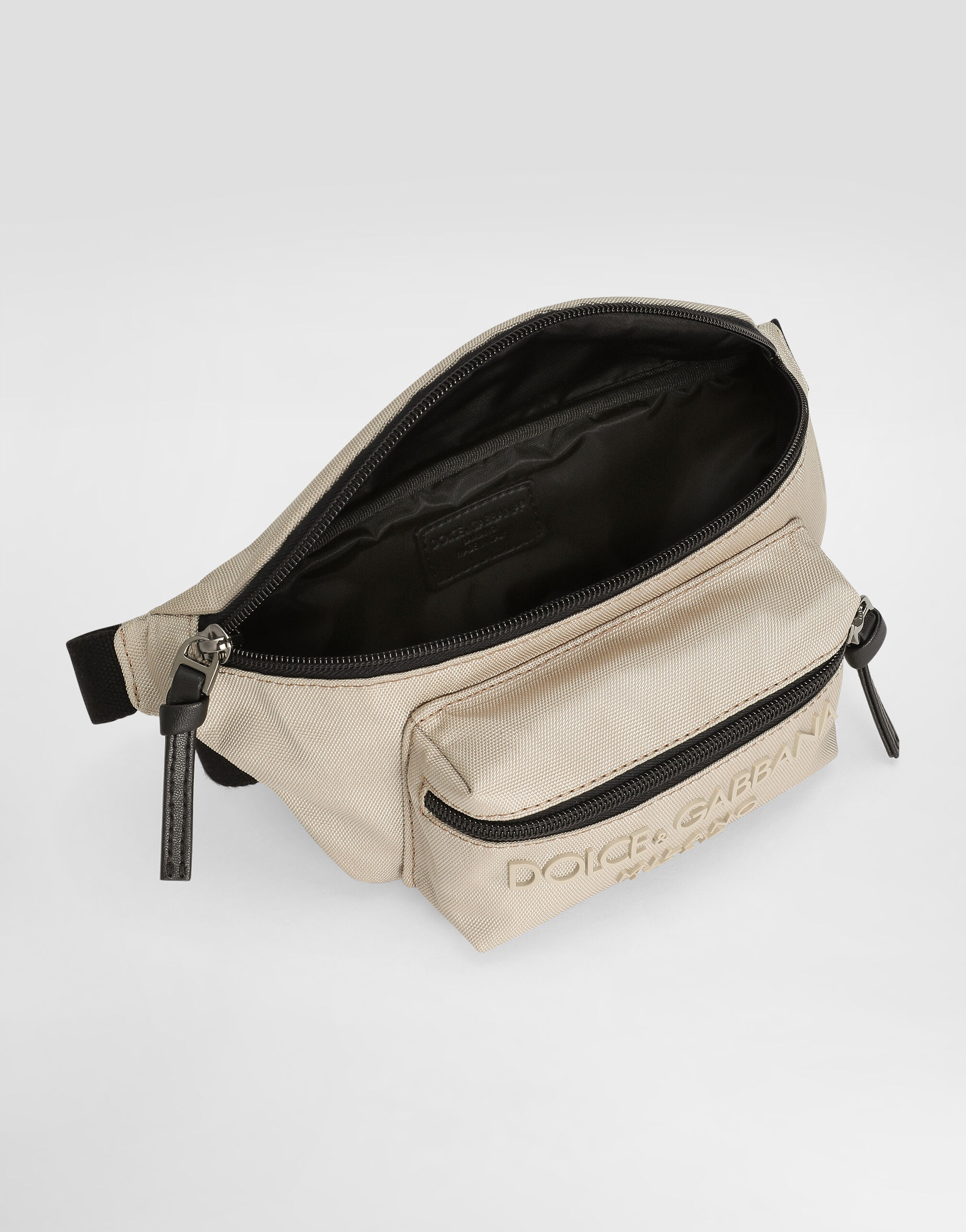 Nylon belt bag with Dolce&Gabbana logo in Beige for Men