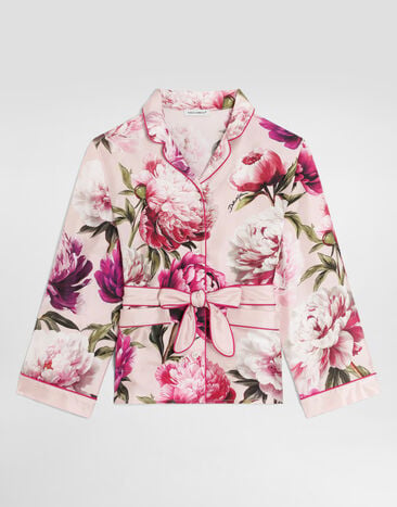 Dolce & Gabbana Peony-print twill vanity shirt Multicolor L56S75G7QWU
