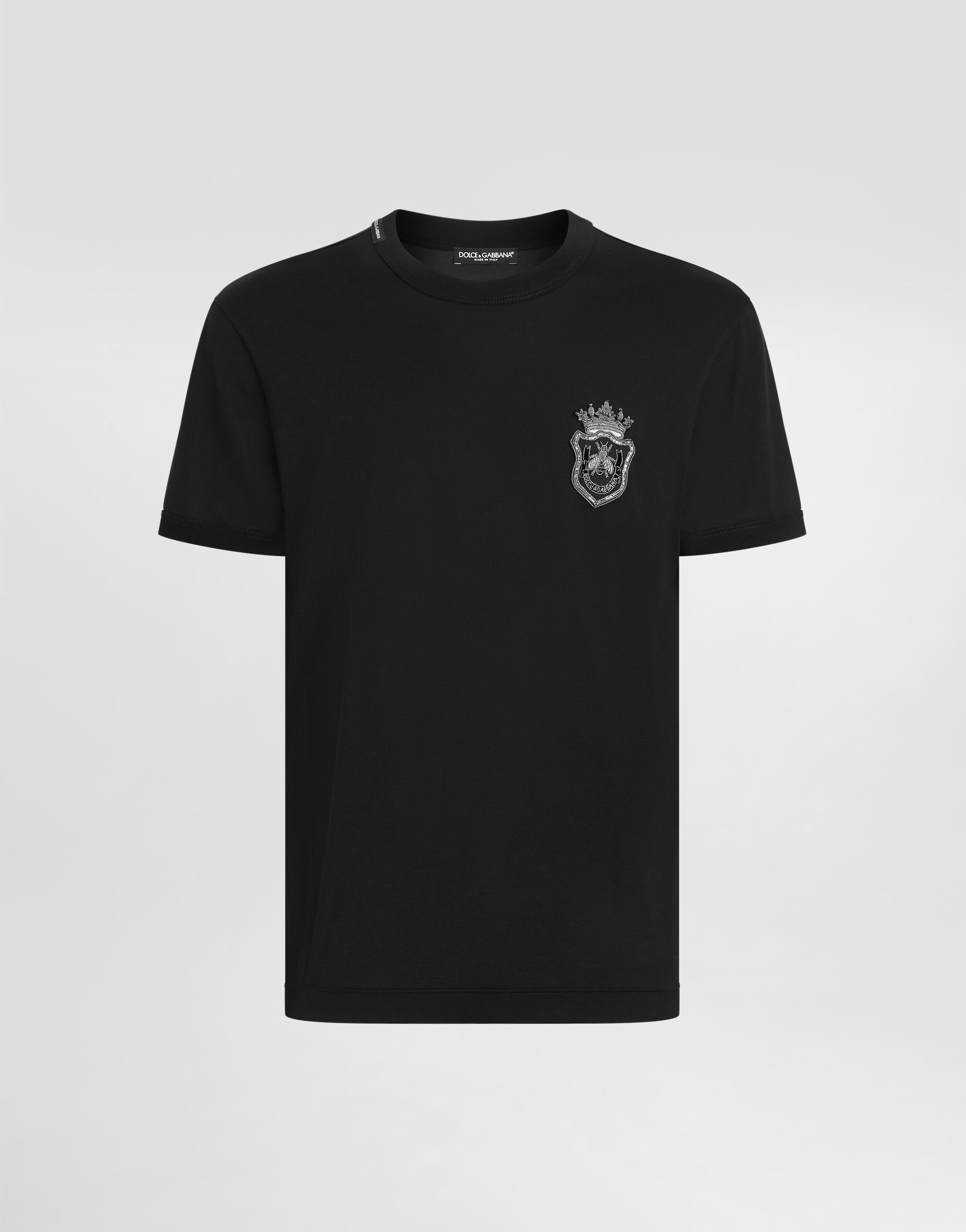 T-shirt in cotone con patch araldico