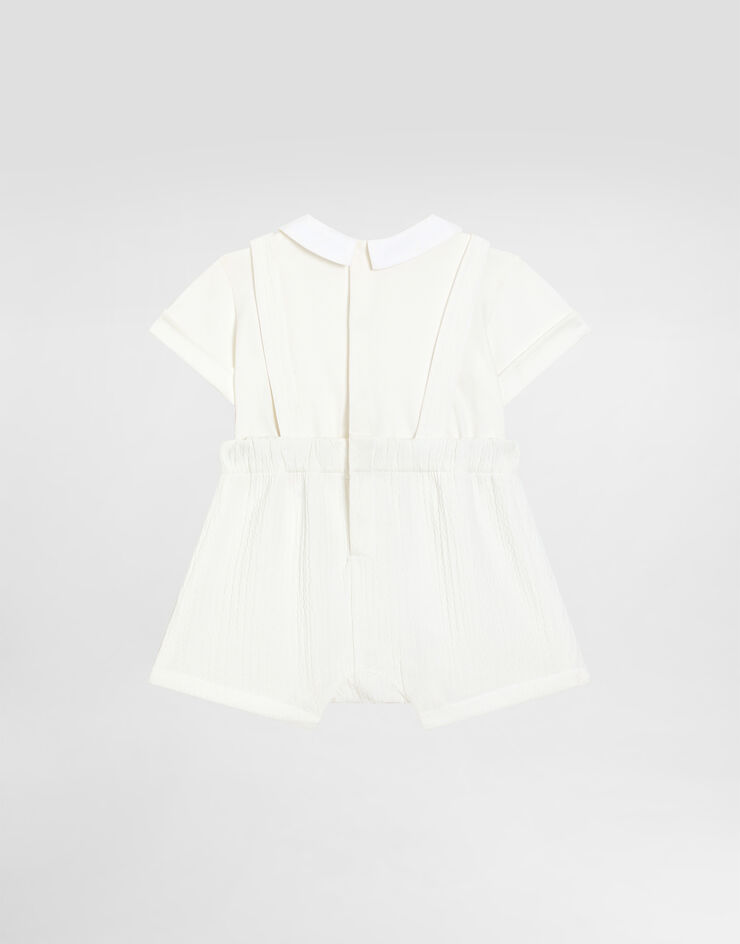 Dolce & Gabbana Interlock and piqué romper suit with diamond stitch detailing White L11O90G7N3H